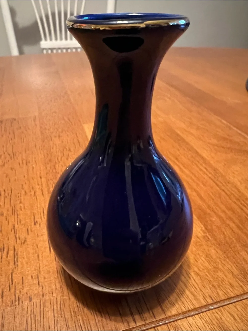 Navy Floral Porcelain Bud Vase - Elegant Home Accent made in Japan